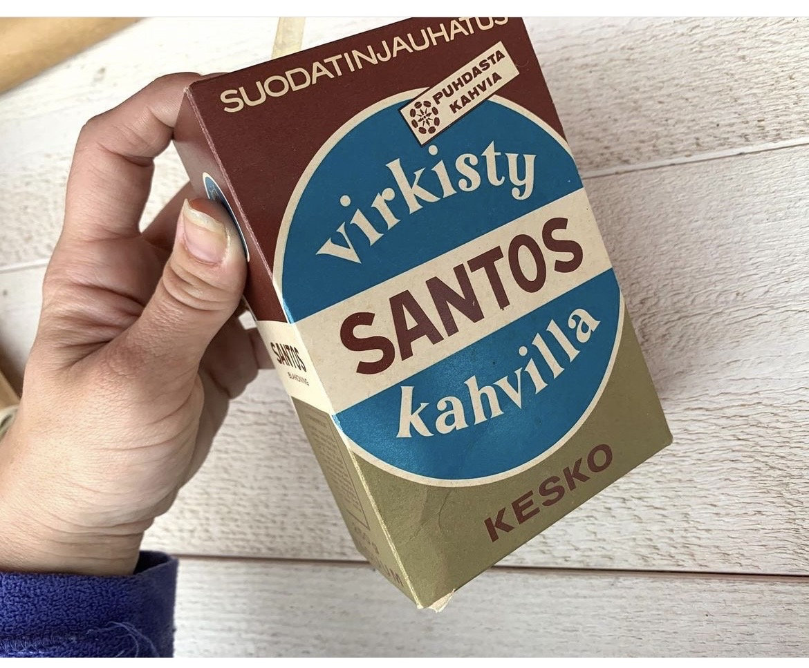 Vintage Carton Coffee Box Finnish Pre Mid Century Advert Empty vintage-carton-coffee-box-finnish-pre-mid-century-advert-empty
