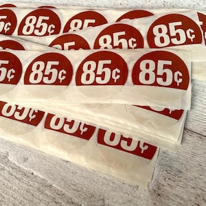 Vintage prijsetiketstickers, grote etiketten, prijskaartjes, neutrale ephemera voor scrapbooking, winkeldisplay, 100 etiketten
