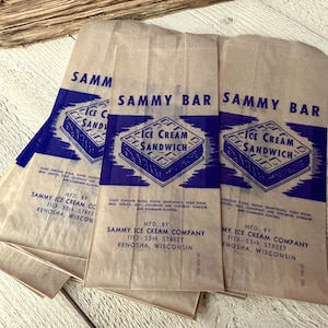 Sacchetti di cellophane vintage, incarti di gelato, pubblicità vintage, materiale effimero per diario spazzatura
