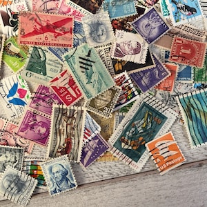 Gran conjunto de sellos postales antiguos de EE. UU., sellos cancelados, papel usado, restos de correo postal, 100 piezas