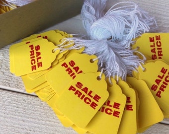 Etichetta da appendere per saldi vintage - 10 o 20 fogli - Etichette per marcatura di negozi, Pubblicità, Etichetta del prezzo, Materiale effimero per diario di spazzatura