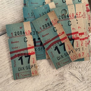 Biglietti francesi d'epoca - 5 fogli - biglietto di trasporto, materiale effimero per scrapbooking, diario spazzatura, la tariffa può variare
