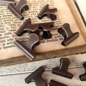 NUOVE piccole graffette, finitura bronzo antico, clip per planner, clip per raccoglitori in stile vintage, mini clip, 10 pezzi