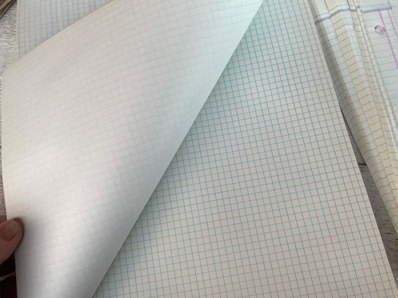 Vintage Ledger and Graph Paper Set, Ruled Writing Paper, for Junk ...