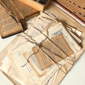 100+ alte Buchseiten, Junk Journal Papier, aus Vintage Büchern, Collage Papier, Antique paper bundle, Mixed Media