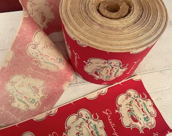 Vintage Wrapping paper Xmas - by yard - Holidays packaging paper, Antique Christmas, Junk journal ephemera