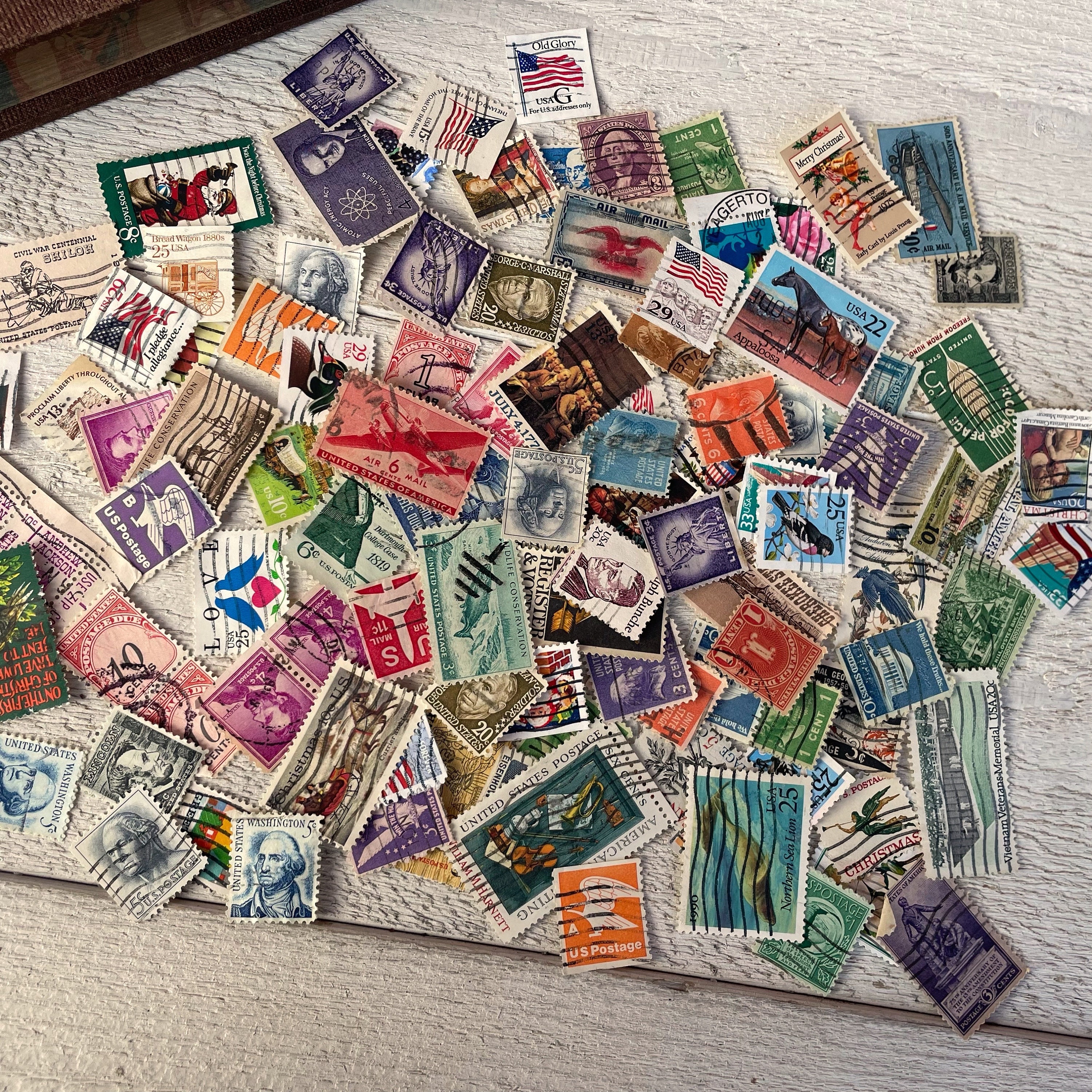 Vintage USA Postage Stamps Huge Set, Canceled Stamps, Used Off-paper ...