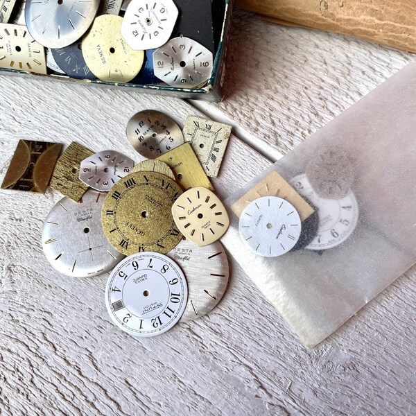 Vintage watch face dials, Spare parts, Clock, for junk journaling and mixed media, Alice in Wonderland, Steampunk theme