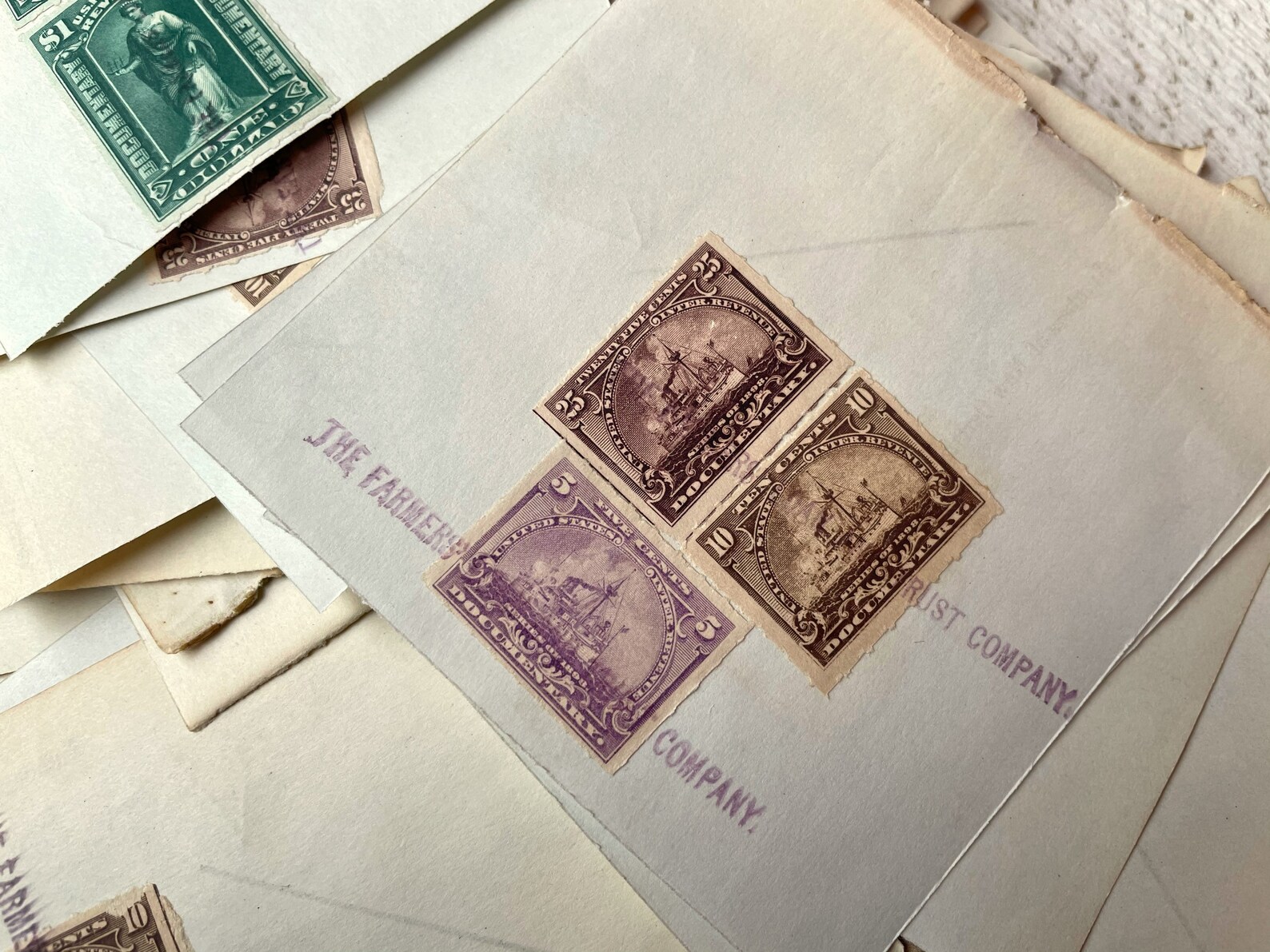 Antique Documentary Stamps Revenue Stamp on Certificate Etsy