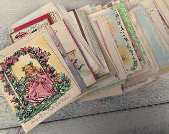 Vintage greeting cards RANDOM, Unused Congratulation cards, Any occasion, Mystery pick, Ephemera for junk journal and scrapbooking