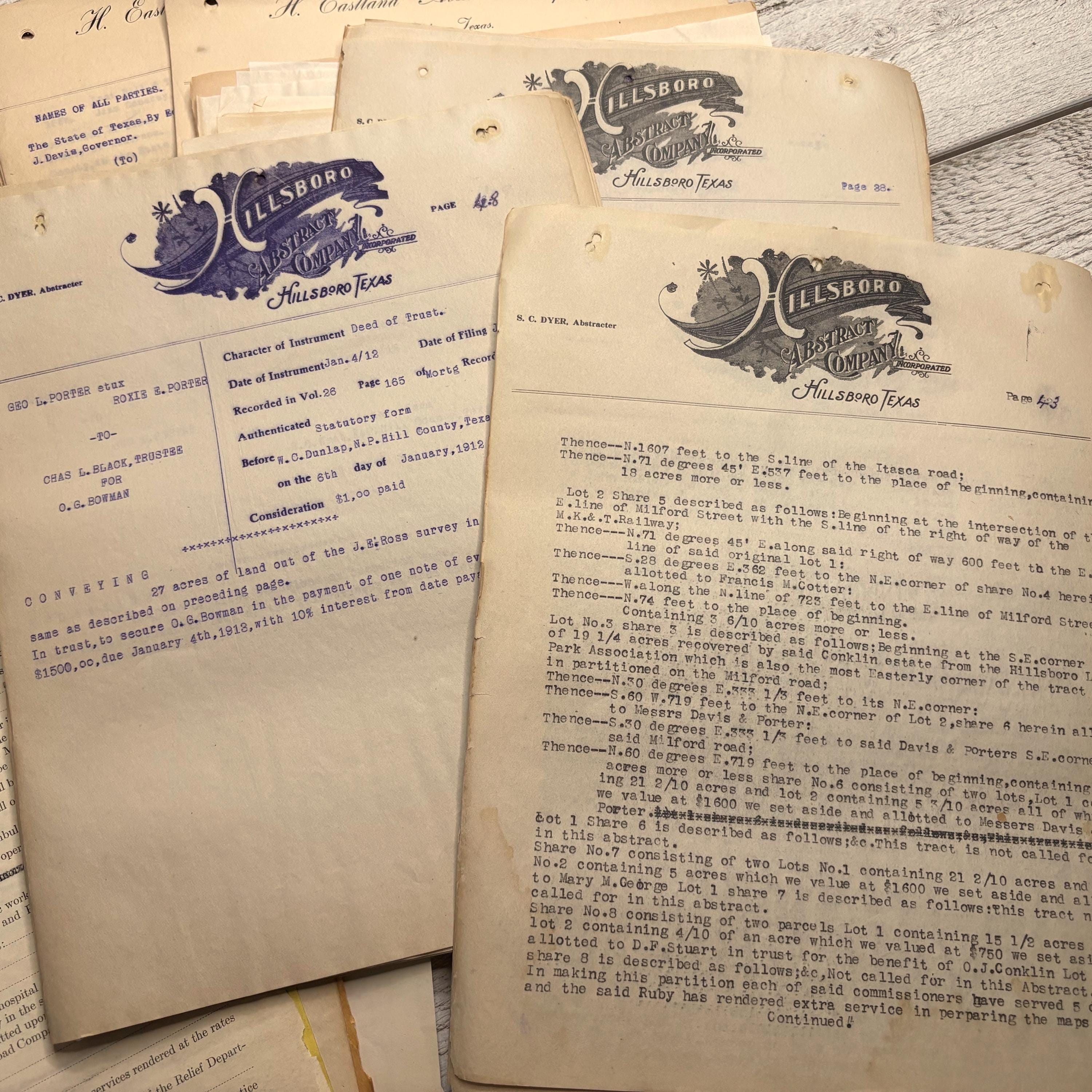 Vintage Document Sheets Set - 10 Sheets Random - Ephemera for Junk ...
