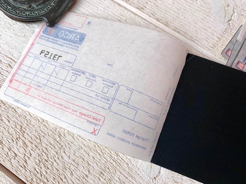 Vintage Gas Station Receipts Duplicate Receipt With Carbon Etsy