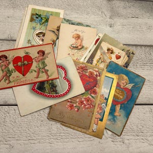 Cartolina di San Valentino antica - una cartolina a tua scelta - Amore Cuore Amici Amante, Ephemera per diario spazzatura