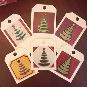 Arbre de Noël de vacances d’hiver | Ensemble de 6 ou 18 | Étiquettes de pendre imprimées | Nidification des arbres de Noël | Étiquettes-cadeaux en petits lots