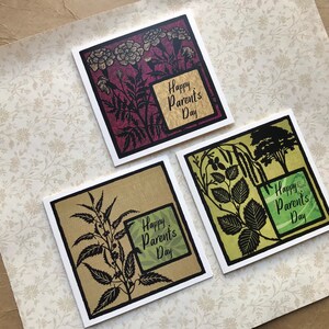 Fijne Ouderdag! | Botanische Blank Vierkante Wenskaart | Goudsbloem, Jute, Els | Verlichte expressie