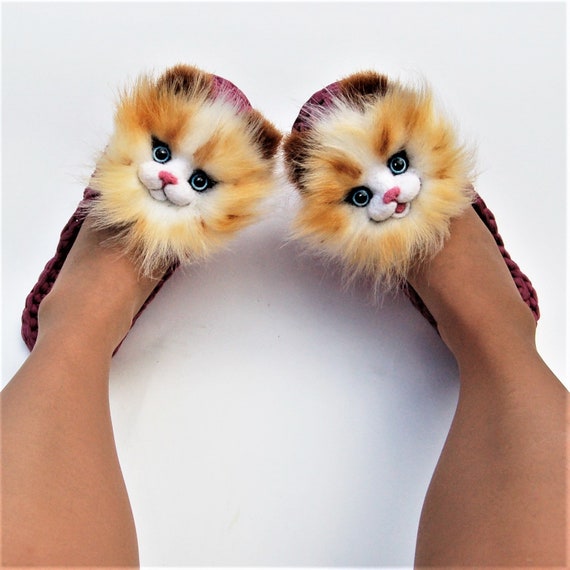 Gifts for her Cat Slippers for women slippers cat Cotton Etsy