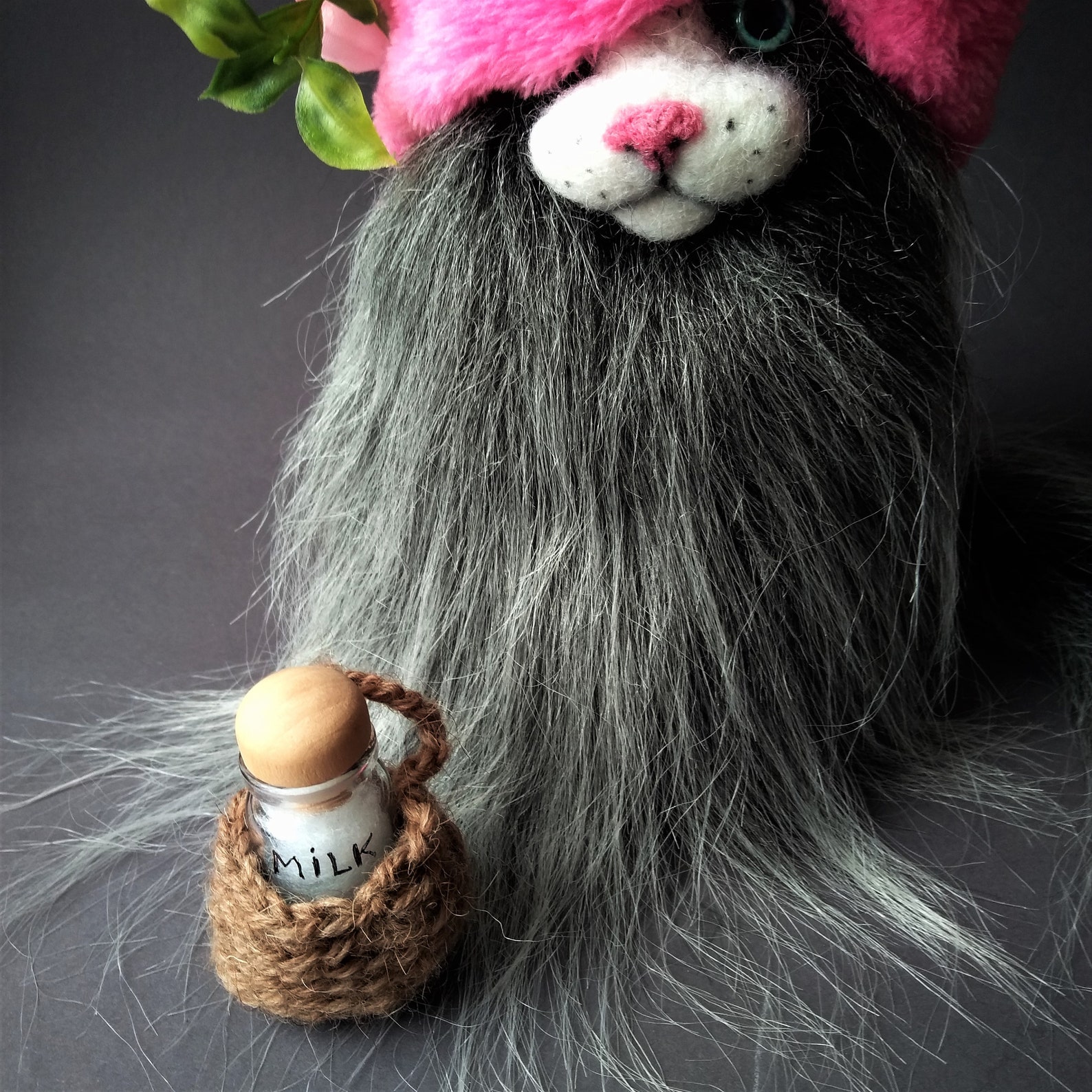 Nordic gnome statue gnome gray cat. spring gnome. gnome gift Etsy