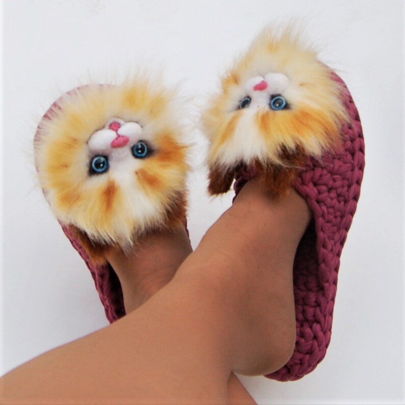 Gifts for her Cat Slippers for women slippers cat Cotton Etsy
