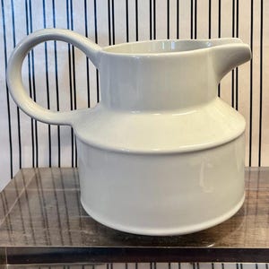 Vintage English Pottery Creamer | Vintage 1960s | White Glaze | Wedgewood Stonehenge Midwinter | Sleek Design