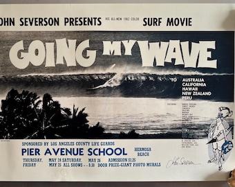 Going My Wave Surf Movie Handbill | Vintage 1962 | John Severson Signed