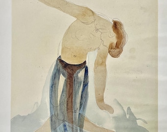 August Rodin Lithographic Reproduction | Vintage 1950s-1960s | Study for a Dancer