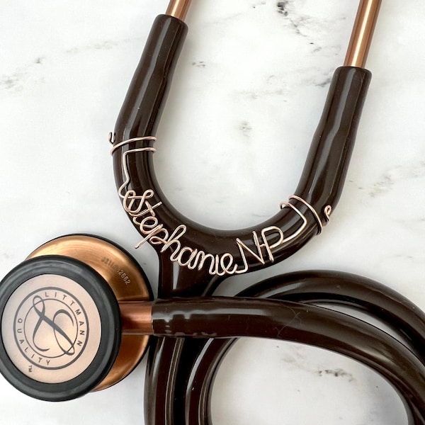 THREE (3) weeks processing time*** | Hand-bent, customized stethoscope name tag, stethoscope charm | gift wrap SOLD SEPARATELY