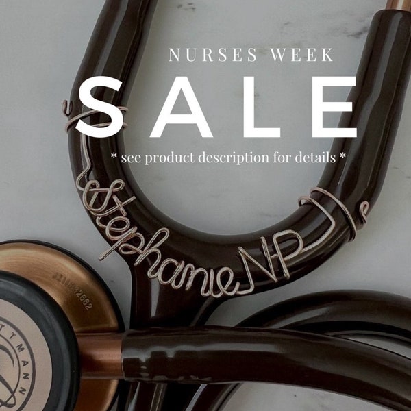 THREE (3) weeks processing time*** | Hand-bent, customized stethoscope name tag, stethoscope charm | gift wrap SOLD SEPARATELY