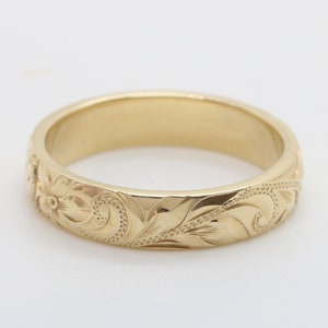 Hawaii Wedding Ring- Floral Gold Ring- Women Hawaii Ring-Gold Flower Ring- Hawaiian jewelry