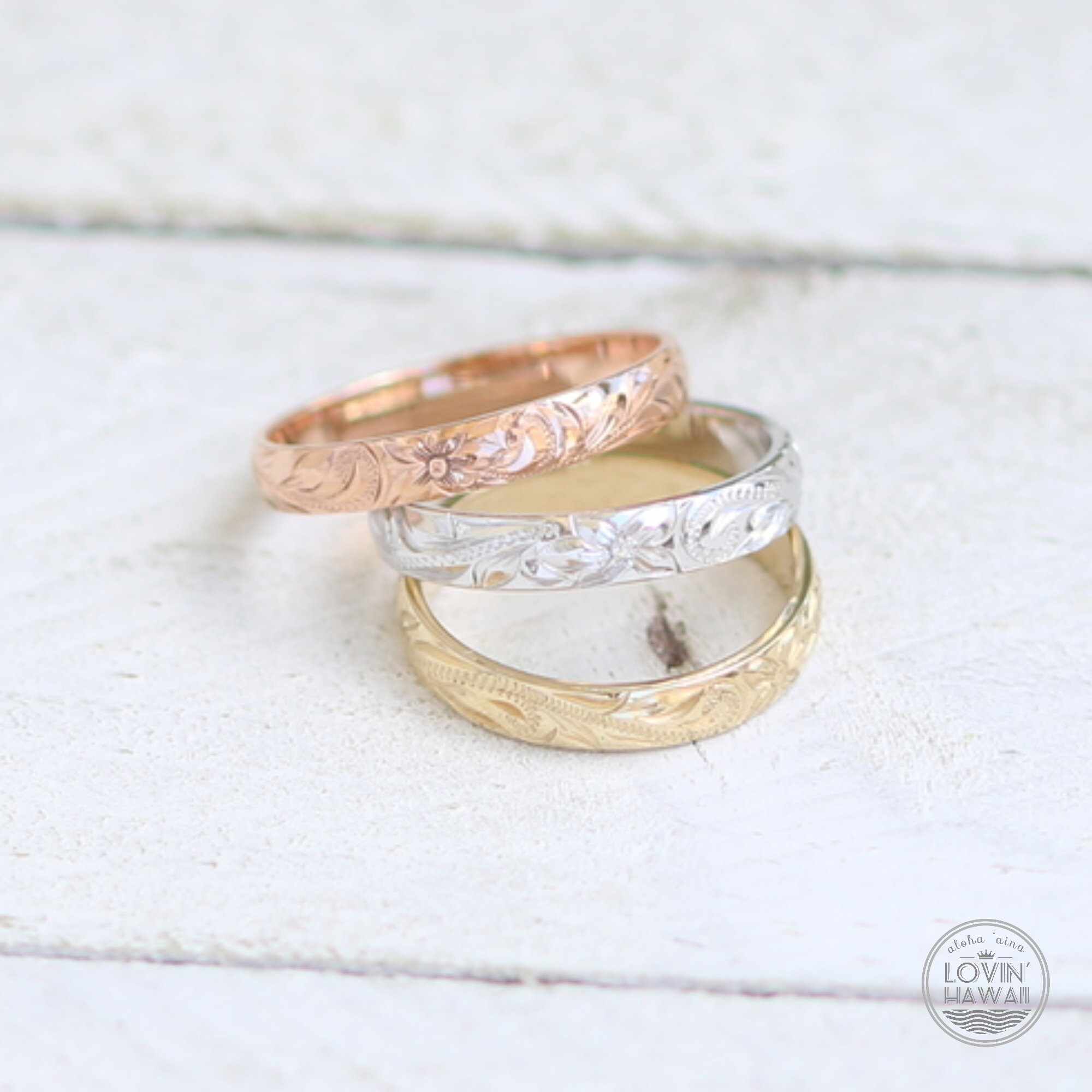 Hawaiian Ring Hawaii Wedding Ring Flower Wedding Ring Etsy