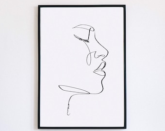 Facial Line Art Etsy Facial Line Art Etsy