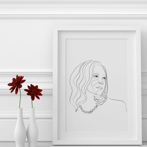 Kamala, Kamala Harris, Printable One Line Drawing, Feminine, Minimalist Artwork, Face Line Art, Feminist Wall Art, Decor, Democratic women image 2