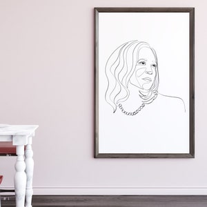 Kamala, Kamala Harris, Printable One Line Drawing, Feminine, Minimalist Artwork, Face Line Art, Feminist Wall Art, Decor, Democratic women image 9