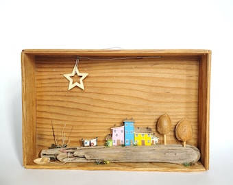 Wall Home Decor, Seaside Scene, Wall Hanging Decor, Coastal Wall Decoration, Upcycle - Driftwood Art