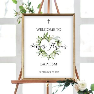 Baptism Welcome Sign, Christening Party Printable, Custom Baptism Template, Baptism Welcome Sign, Baptism Decor, Printable Christening 8017