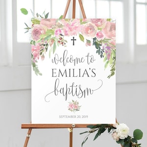 Baptism Welcome Sign, Baptism Welcome Printable, Baptism Decor, Christening Decorations, Welcome Christening Sign, Baptism Celebration, 8067