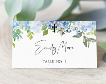 Baptism Place Cards, Christening Place Cards, First Communion Cards, Baptism Decoration, Wedding Place Cards, Instant Download, Print, 8117