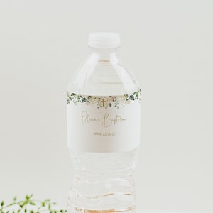 Baptism Water Bottle Label, First Communion Bottle Label, Baptism Favor, Baptism Decoration, Girl First Communion, Custom Bottle Label, 8012