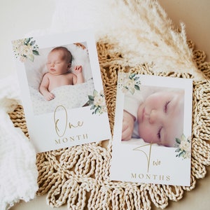 1e verjaardag fotobanner, eerste verjaardag fotobanner, maandelijkse mijlpaal fotokaarten, eerste verjaardagsdecoratie, genderneutraal, 8012