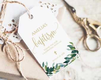 Baptism Favor Tags Printable, Baptism Favor Tags Girl, Baptism Favor Tags Boy, Christening Tags Template, First Communion Tags, Favor, 8002