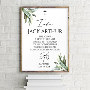 Baptism Gift Boy, Baptism Printable Sign, Personalized Baptism Gift, Christening Boy Decoration, Gift For Baby Boy Christening 8007