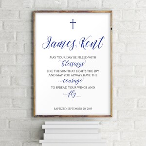 Baptism Printable, Baptism Gift For Boys, Custom Baptism Sign, Baby Baptism Gift from Godmother, Christening Gift, Baby Boy Baptism, 8005