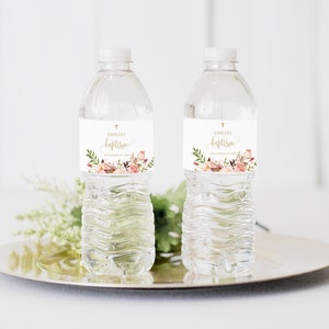 Baptism Water Bottle Label, First Communion Bottle Label, Baptism Favor, Baptism Decoration, Girl First Communion, Custom Bottle Label, 8000