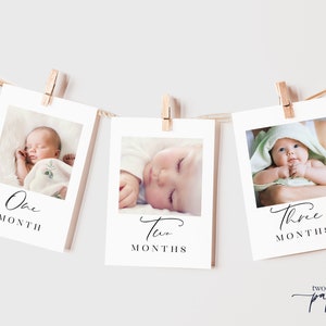 1st Birthday Photo Banner, First Birthday Photo Banner, Monthly Milestone Photo Cards, First Birthday Decorations, Gender Neutral, 8019