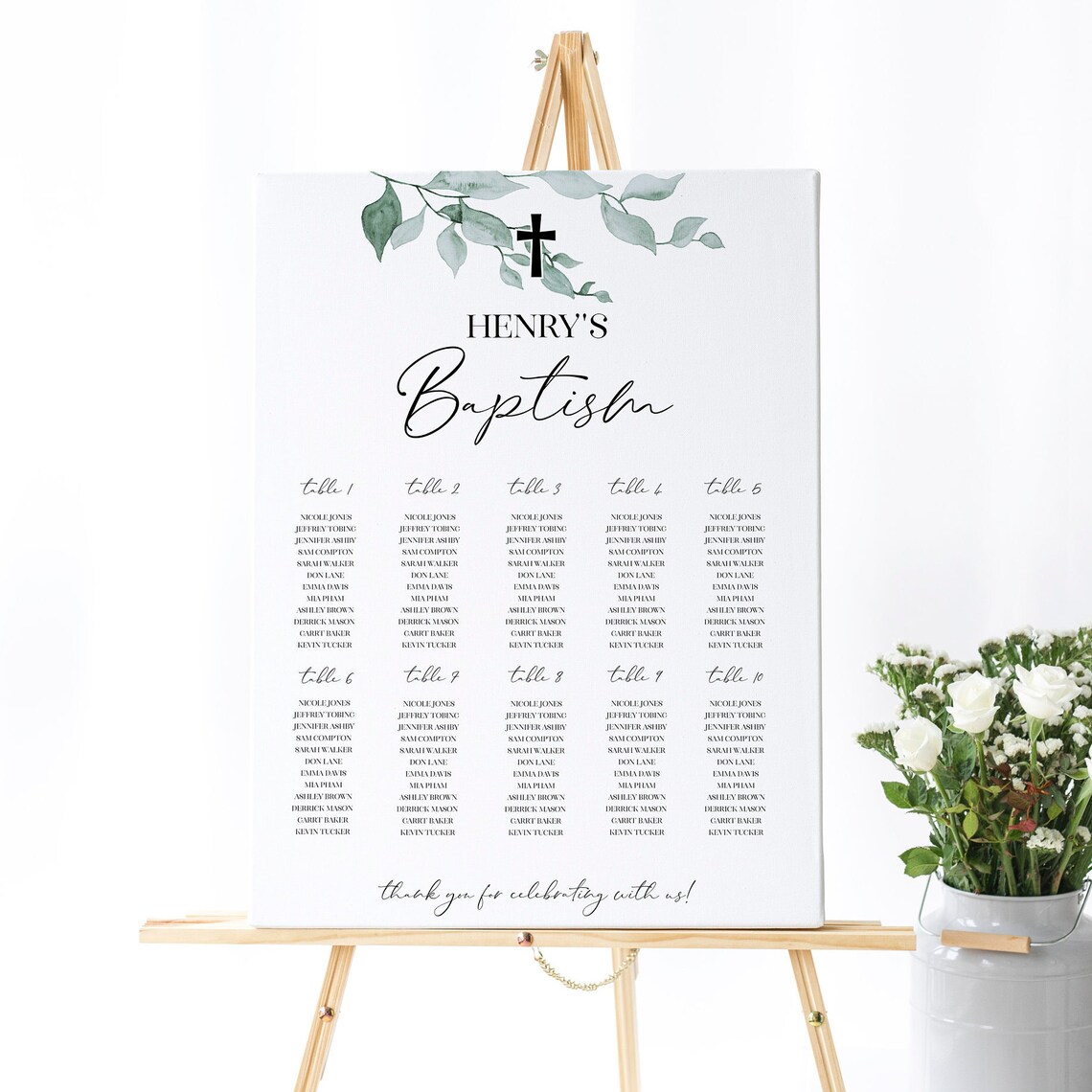 Baptism Seating Chart Template DIY Seating Chart Editable Etsy