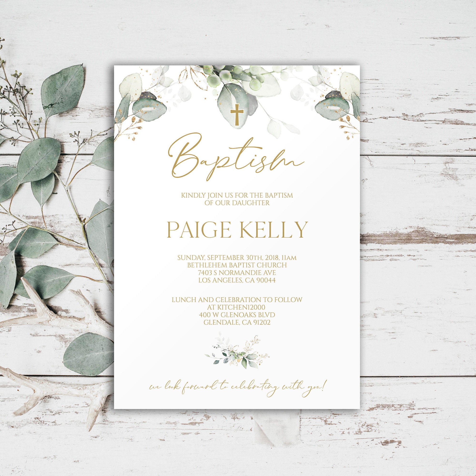 Printable Baptism Invitation Template Baptism Invitation - Etsy