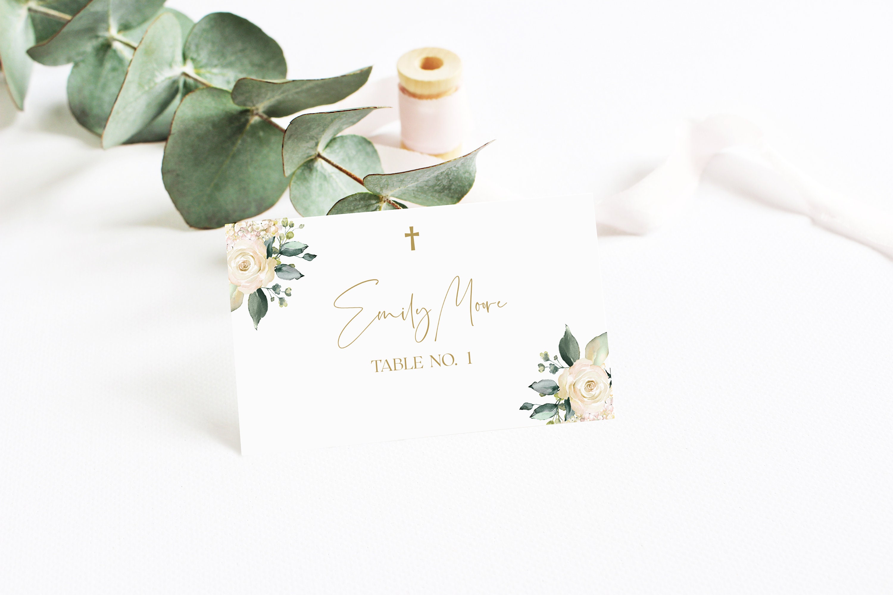 Baptism Place Cards Christening Place Cards First Communion Etsy