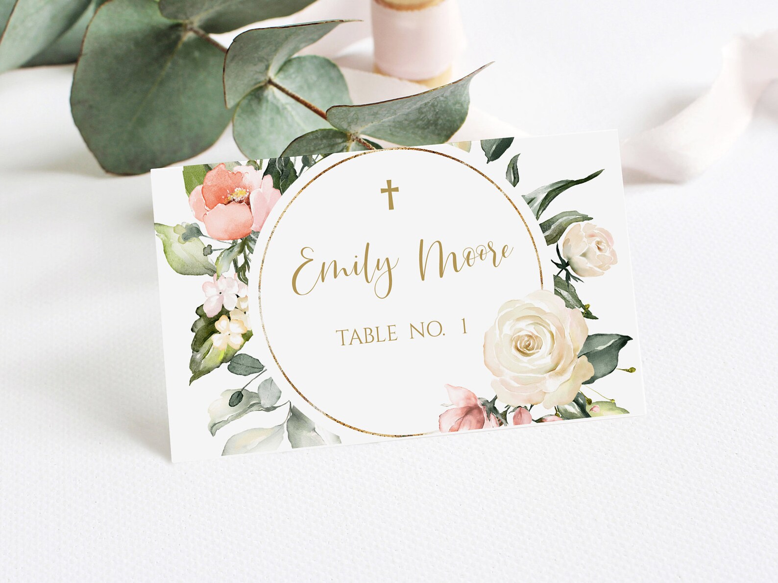 Baptism Decoration Baptism Place Card Template First Etsy