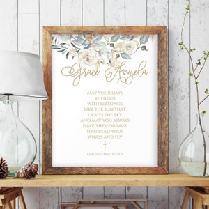 Baptism Gift Girl, Printable Baptism, Digital Baptism Gift, Baby Christening Gift, Baby Dedication Baptism, Gift For Goddaughter, Girl 8075