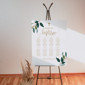 Baptism Seating Chart Template, DIY Seating Chart, Editable Seating ...
