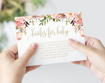 Books for Baby Invitation, Book Request Baby Shower, Book Request Card, Baby Book Request Card Insert Templett, Please Bring a Book, 8000
